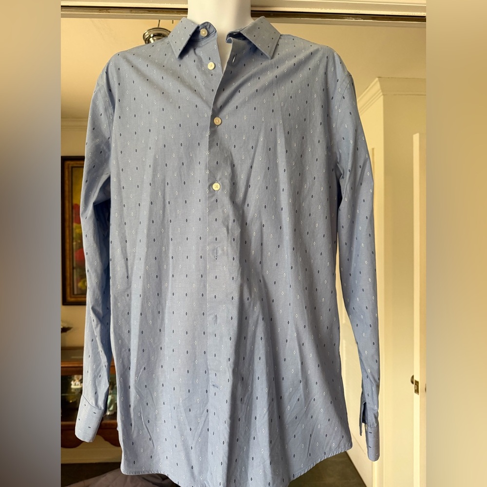 Banana Republic Light Blue Micro-Dot Dress Shirt